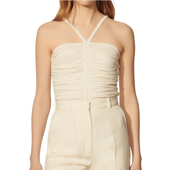 Sandro Calypso Knit Ruched Crop Top size 0 - Picture 1 of 6